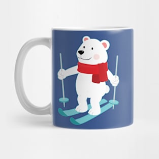 Lets Go Skiing with Mr Polar Bear this Merry Christmas Mug